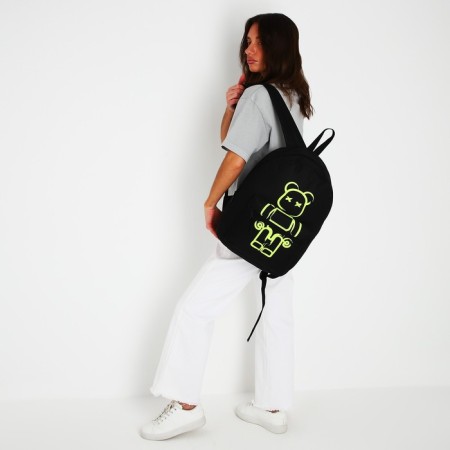 Backpack school youth Teddy, 29x12x37, lightning department, n/pocket, black-12