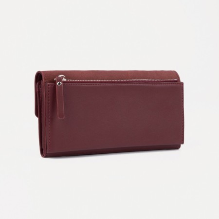 Women's wallet on magnets, burgundy color-1