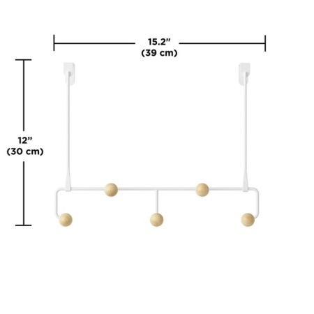 Broat for clothing hanging Estique, 390 × 100 × 300 mm, white / natural tree color-9