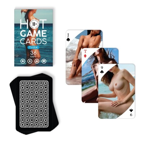 Playing cards "Hot Game Carts" Beach, 36 cards, 18+-1