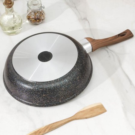 Pan Kukmara Granit Ultra Blue, D = 26 cm, plastic handle, glass cover, anti -stick coating-3