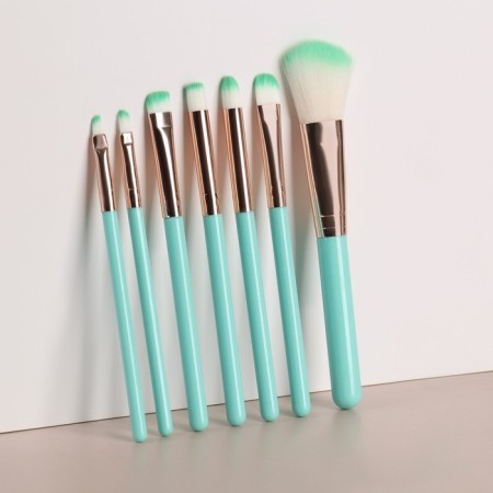 Set of makeup brushes, 7 objects, turquoise color-2