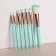 Set of makeup brushes, 7 objects, turquoise color