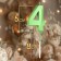 Candle in the cake on the skewer "Gran", the number "4", the emerald, 5 cm