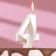 Candle in the Cake "Fine", number "4", pearl, 6.5 cm