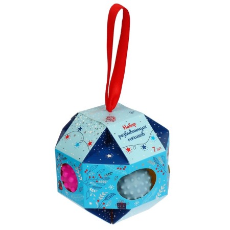 Gift set of developing balls for the New Year "Christmas ball", with a squeak, 7 pcs.-12