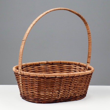 Wicker basket, 30x25x12/37 cm, bamboo, vine mix-2