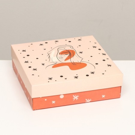 Folding box, "Girl's silhouette" 20 x 20 x 6 cm-1
