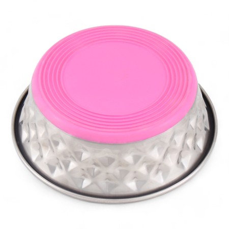 The bowl of a weighted embossed, with a silicone base, pink, 300 ml-3