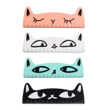 Wooden line 15 cm Devente Cat, curly (barcode), mix x 4 colors, cardboard box