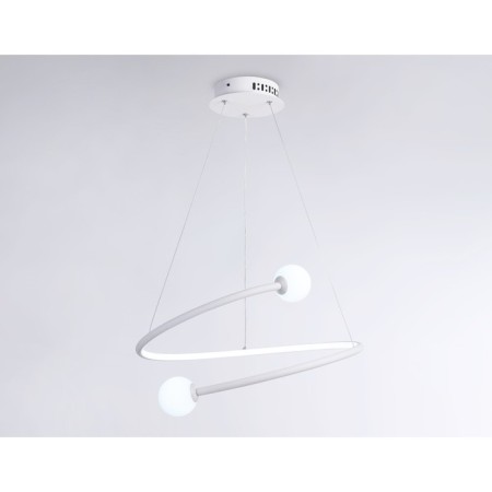 LED LED suspension with Ambrella Light, Linetech, FL66291, LED, 39 W, 2925LUM, 3000-6400K, white matte color.-3