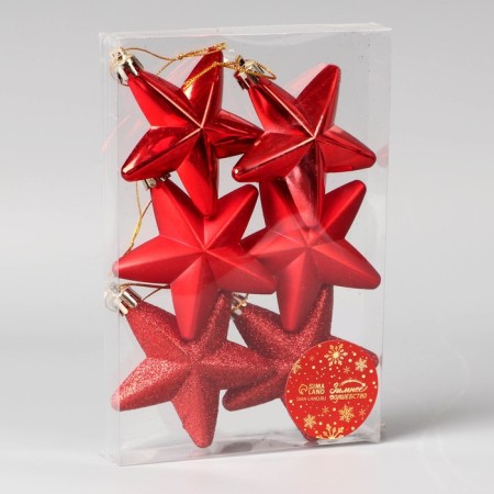 Set of jewelry plastic 6 pcs "Starfall" 8 cm, red-1