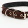 Leather collar on synthetic winterizer, with spikes, 2 x 40 cm, Osh 25-35 cm, dark brown