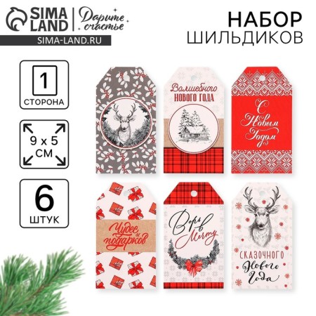 Schildik decorative in the set “Believe in Dream”, 6 pcs, 17 x 15 cm, New Year