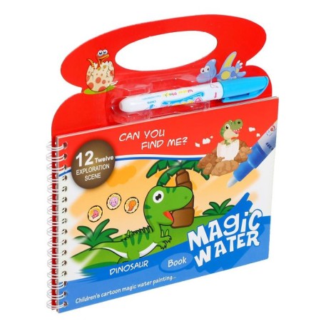 A book for drawing with water "Dino", with a marker-4