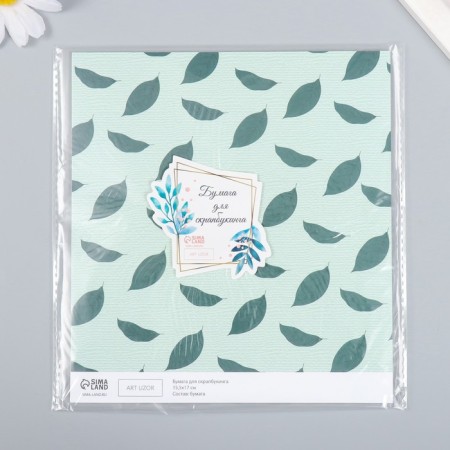 Scrapbooking paper "Avocado leaves" density 180 g 15.5x17 cm-3