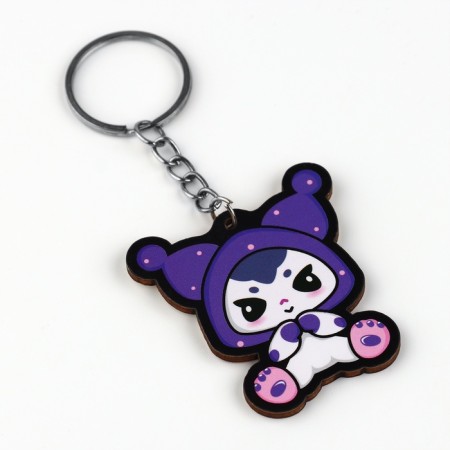 Keychain for keys with stickers in the Kuromi set, 4.9 x 10 cm-3