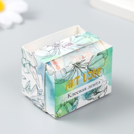 Adhesive tape Paper "Blue Sakura" set 3 pcs width 0.5; 4 cm winding 2 m-3