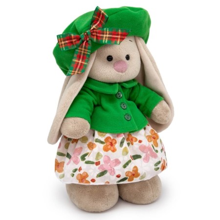 Soft toy "Bunny mi in a green jacket and take", 32 cm-1