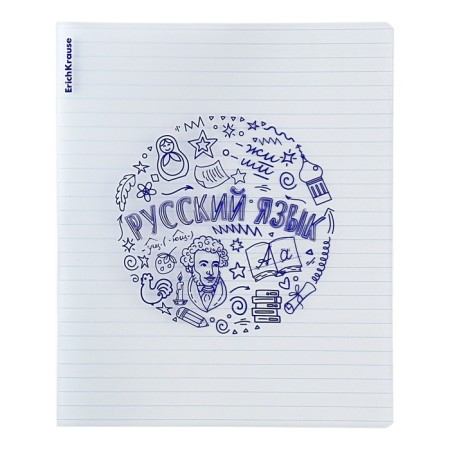 Subject notebook, 48 sheets, ruler, Russian language Erichkrause "Chaos", plastic cover silk-screen cover, block offset 100%, information block
