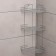 The bathroom shelf is an angular 3-tier, 20.5 × 20.5 × 52 cm, color chromium