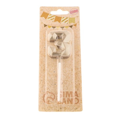 Candle in the cake on the skewer "Almaz", the number "3", champagne, 4.8x2.6 cm-6