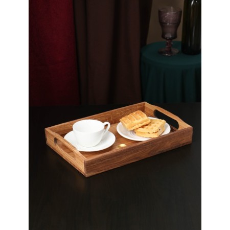 Tray with pens "retro", 35 × 23 × 5 cm, solid oak