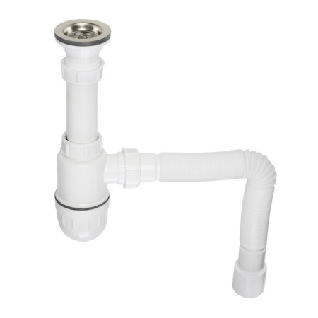 Siphon for the Viant sink "Profi" 1½ "- d = 40 mm, grille d = 70 mm, c corrugation d = 40