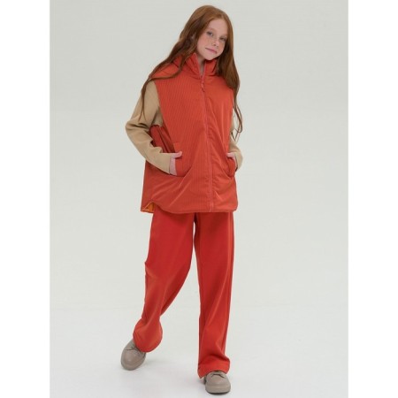 Vest for girls, height 140 cm, orange color-12
