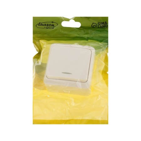 Luazon Lighting "League" switch, 10 A, 1 key, with backlight, invoice, white-3