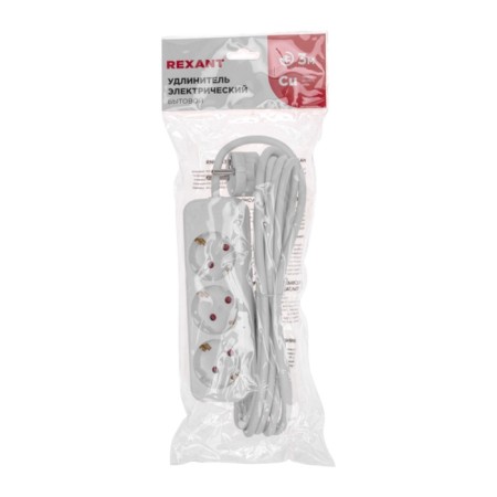 Extension cord Standard 3 nests, 3m, 3x1.0mm², s/h, white rexant-4