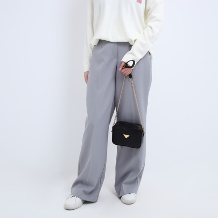 Bag with a line and color lining, black color-6