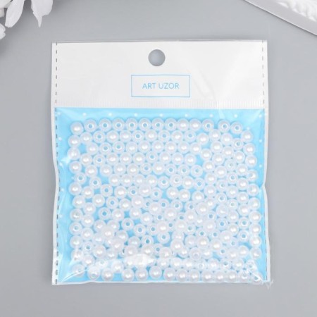 Beads for creativity Plastic "Sephron White" set of 200 pcs d = 0.6 cm-3
