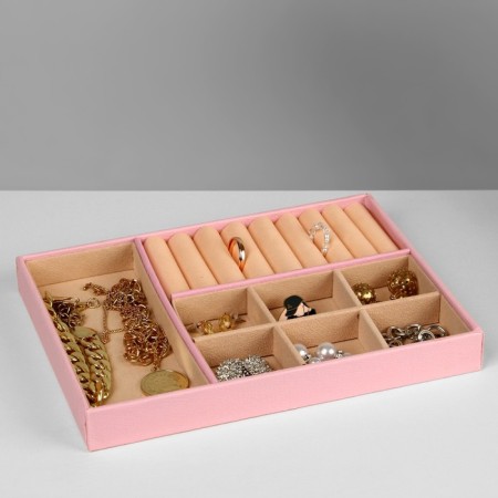 Strack for jewelry "Casket" A removable stand, 17 × 23 × 8.5 cm, pink color-6