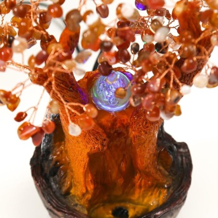 The desktop fountain from the network, backlight "Old tree with topazes" 180 stones 16x22x12 cm-4