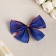 Festive bow "snowfall", blue-red, 14 x 10 cm