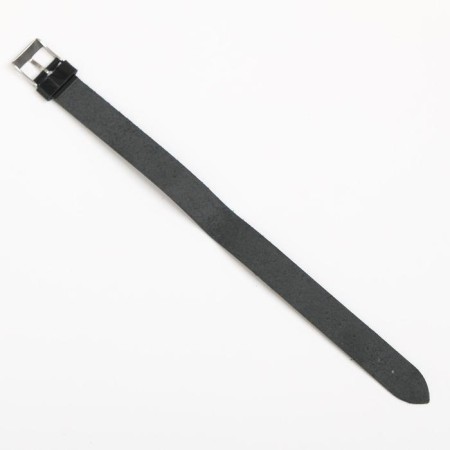 Watch strap, female, 16 mm, length 15 cm, genuine leather, black-2