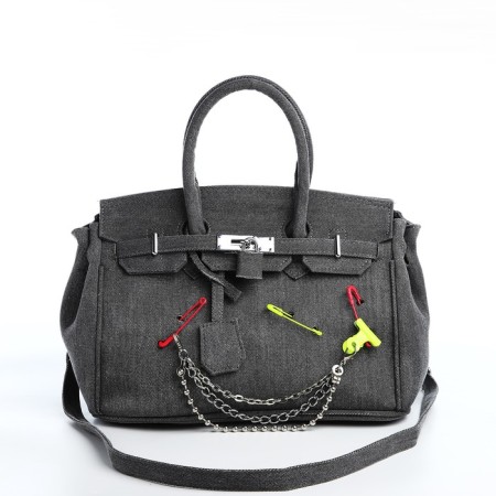 Women's bag from textiles, 30x21x15 cm,-2