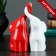 Figure "A couple of elephants" white/red, 9x12x16cm