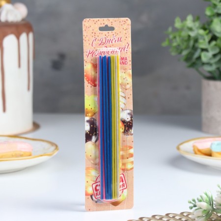 Candles for the cake "Eide dayshail", 16 pcs, cocktail with sparks, 16.5 cm-4