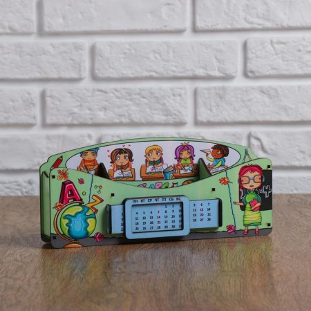 Organizer for clerical items "Choice of an excellent student", eternal calendar, color, light green 512905