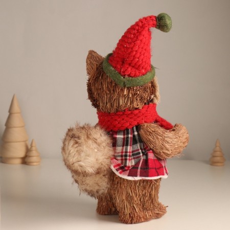 Decor "Raccoon in a cap with a Christmas tree" 27x12x17 cm-1