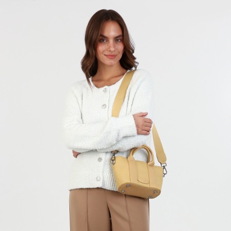 Bag Female Tout with zipper, beige color-4