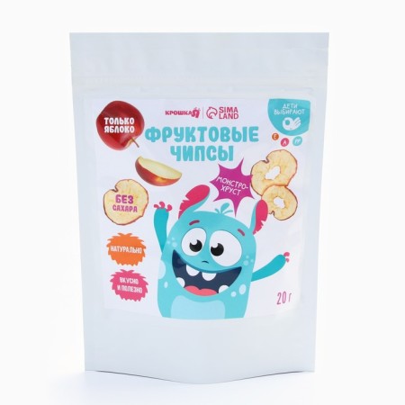 Fruit chips crumb I, without sugar, red apple, 20g-3