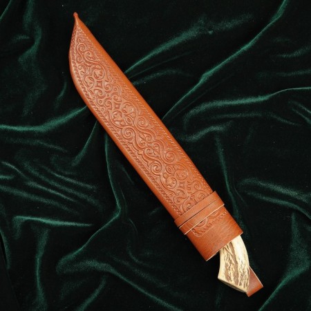 Knife Pchak Sharhon, handle from a horn of a small roar, a guard with an engraving-12