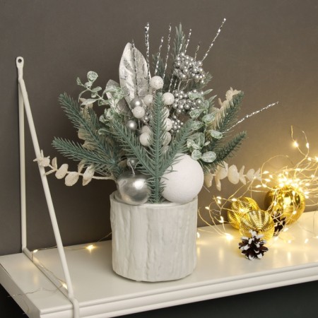 Decor "Winter composition" 24x10.5 cm, white