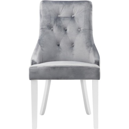 Wooden stool Elegance array of gvei/velor, white/gray 52x58x96 cm-8