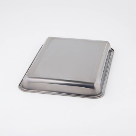 Stainless steel tray, 39.5 × 29.5 cm, thickness 1 mm, silver color-2