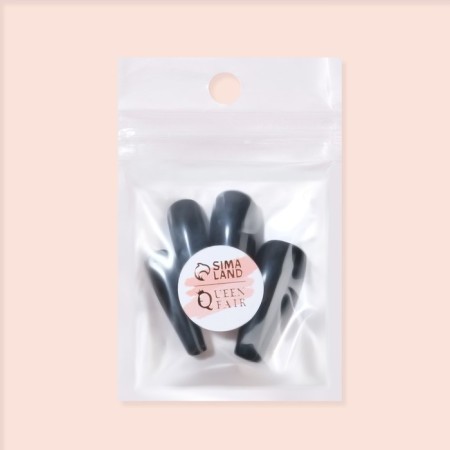 Patching nails, 24 pcs, ballerina shape, black color-4
