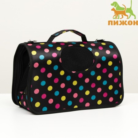 Bag - carrying for animals "peas", black, size L, 53 x 21 x 29 cm